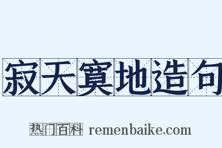 寂天寞地造句是什么意思的图片